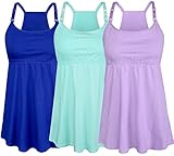 SUIEK Women's Nursing Tanks Maternity Tops Racerback Breastfeeding Cami Bra Shirt (Large, Mint Green+Blue+Violet)