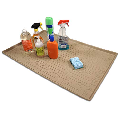 Xtreme Mats Under Sink Bathroom Cabinet Mat, Pick Your Size, 34" x 19", Waterproof Cabinet Protector Liner, CMV-36-BEIGE - Thumbnail 4