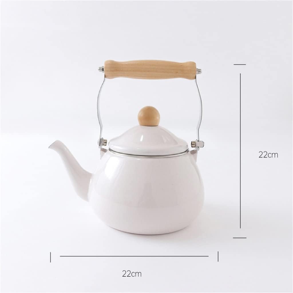 Family Enamel Pot Kitchen Utensils Outdoor Camping Camping Kettle Teapot 1.6L (Color : A, Size : 1.6L) (A 1.6L)