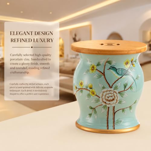 Table d'appoint fleur oiseau en céramique d'art pour intérieur