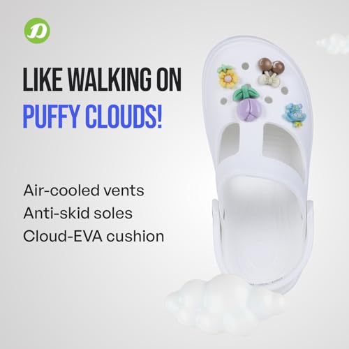 Image of DOCTOR EXTRA SOFT Women's Classic Charms Clogs /Sandals with Adjustable Back Strap for Adult | Comfortable & Light Weight | Stylish & Anti-Skid |Waterproof & Everyday Use Mules for Girls & Ladies D-511