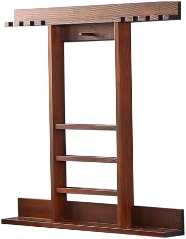 ZK Wall Mount Pool Cue Rack - Durable Billiard Stick Holder for 8 Cues & Full Set of Balls, Ideal for Game Room, Bar, Club & Home Décor (Black)