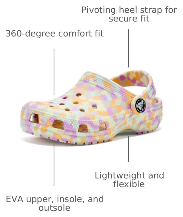 Image of Crocs Unisex-Child Classic Watercolor Marbled Clog