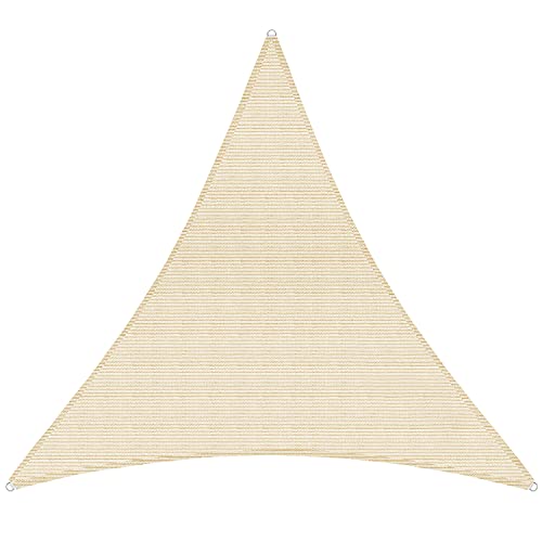 TANG 6' x 6' x 6' Sun Shade Sail Triangle Shade Canopy Patio Cover UV Block Permeable Cloth Fabric...