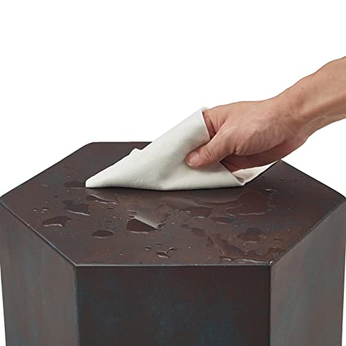 Ball & Cast End Concrete Accent Side Table, Rust Brown #TOP4