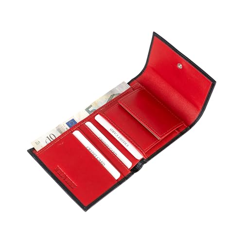 Image of WILDVIBEZ Black & red Leather Women Wallet | RFID Blocking Ladies Purse | Ultra Strong Stitching | 4 Card Slots I Lightweight I mini Wallet Women Leather | 6 Months Warranty (Pack of 2)