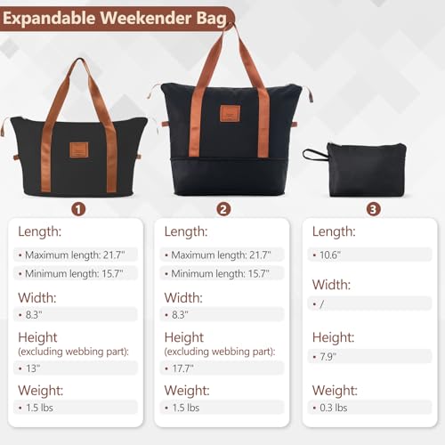 Carry on Luggage, 20 IN Carry-on Suitcase with Spinner Wheels, Hardside 3PCS Set Lightweight Rolling Travel Luggage with TSA Lock (Black)2