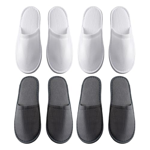 HDGSAFD 4 Pares De Zapatillas Portátiles, Zapatillas Reutilizables, Zapatillas Sin Deslizamiento, Zapatillas De Hotel, Zapatillas De Spa.