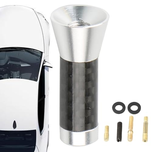 Antena Corta para Coche,Antena de Radio para Coche - Antenas para vehículos de Montaje en Techo de 3,5 cm - Antena de Metal para diseño de automóvil, Antena receptora estéreo de Fibra de Carbono para