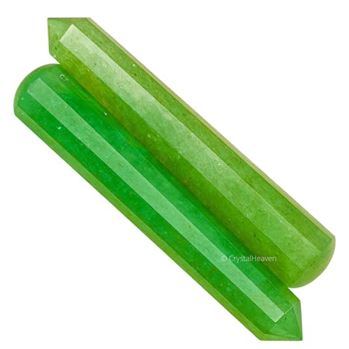 Image of Green Strawberry Quartz Crystal Wand - Pointed Crystal Wand for Energy Healing, Chakra Balancing, Meditation and Home Decor - Crystals and Healing Stones for Gift