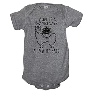 It’s Your Day Clothing Auntie’s You Say Alpaca My Bags Baby Boy Girls Clothes Llama Funny Announcement Shower Bodysuit Romper
