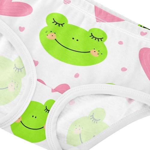 Toddlers Underwear Floral 2t Cotton Little Girl Panties Florals Underpants Briefs Cute Green Frog Funny Hearts4