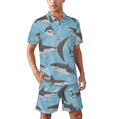 Costume de sport grand requin blanc deux pièces décontracté pour ados