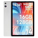 Ainmel 10 Inch Android 14 Tablet, 16GB RAM, 128GB ROM (Expandable to 1TB), Octa-Core Processor, 1280 * 800 IPS HD Touchscreen, 5G/2.4G WiFi, BT 5.0, Dual Camera, 2 Speaker (Silver)