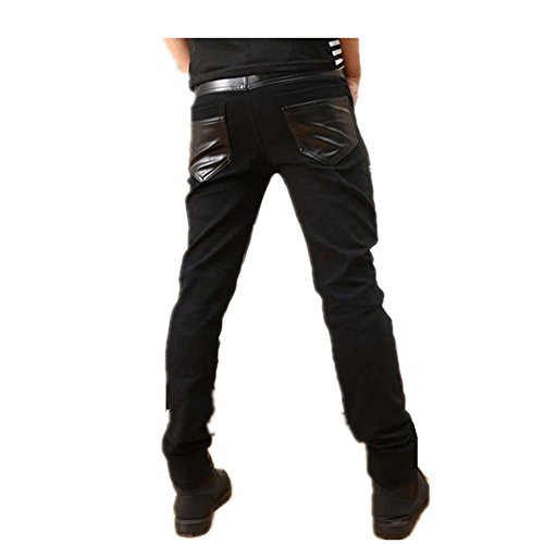Into Mens Fashion Faux Leather Punk Pants Buckles Hip Hop Leather Trousers3