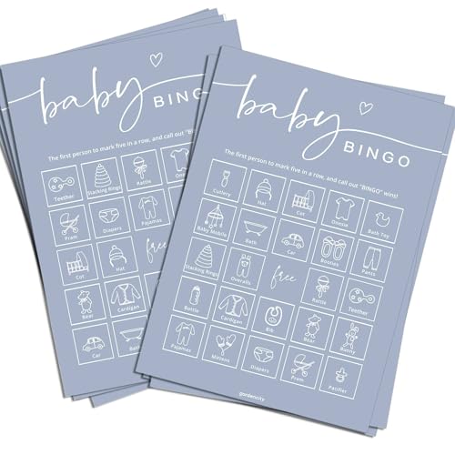 GardenCity Blue Baby Shower Bingo