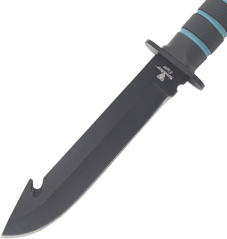 Snake Eye Tactical 12-Inches Heavy-Duty Fixed Blade-Hunting-Outdoor Survival-Knife (Black-Gut Hook)