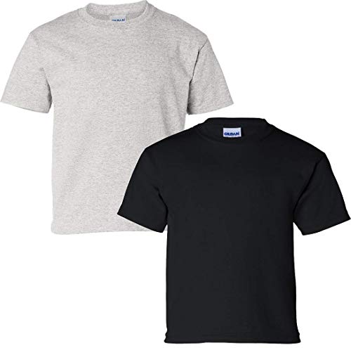 Image of Gildan Kids' Ultra Cotton Youth T-Shirt, 2-Pack MED-Ash-Black