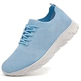 XKOWUO Women's Running Shoes Mesh Breathable Tennis Shoes Non Slip Lightweight Casual Walking Sneakers Gym Workout Outdoor US Light_Blue 7.5