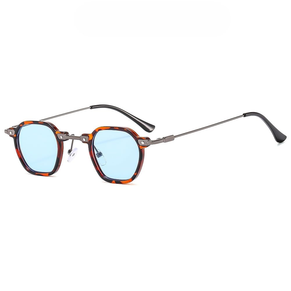 KarsaerRetro Small Frame Square Eyeglasses Trendy Punk Sunglasses for Men and Women E1124
