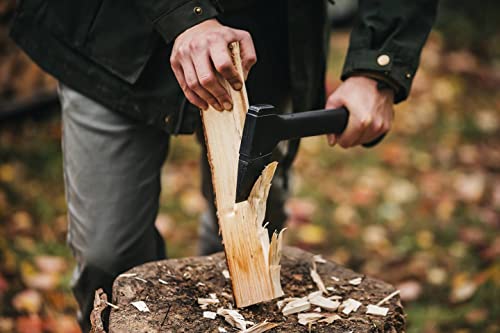 Fiskars Universalaxt, Solid, Mit Klingen- und Transportschutz, Antihaftbeschichtet, Hochwertige Stahl-Klinge/Glasfaserverstärkter Kunststoff-Stiel, Schwarz, A6, Länge: 39 cm, 652 g, 1052046 – Bild 4
