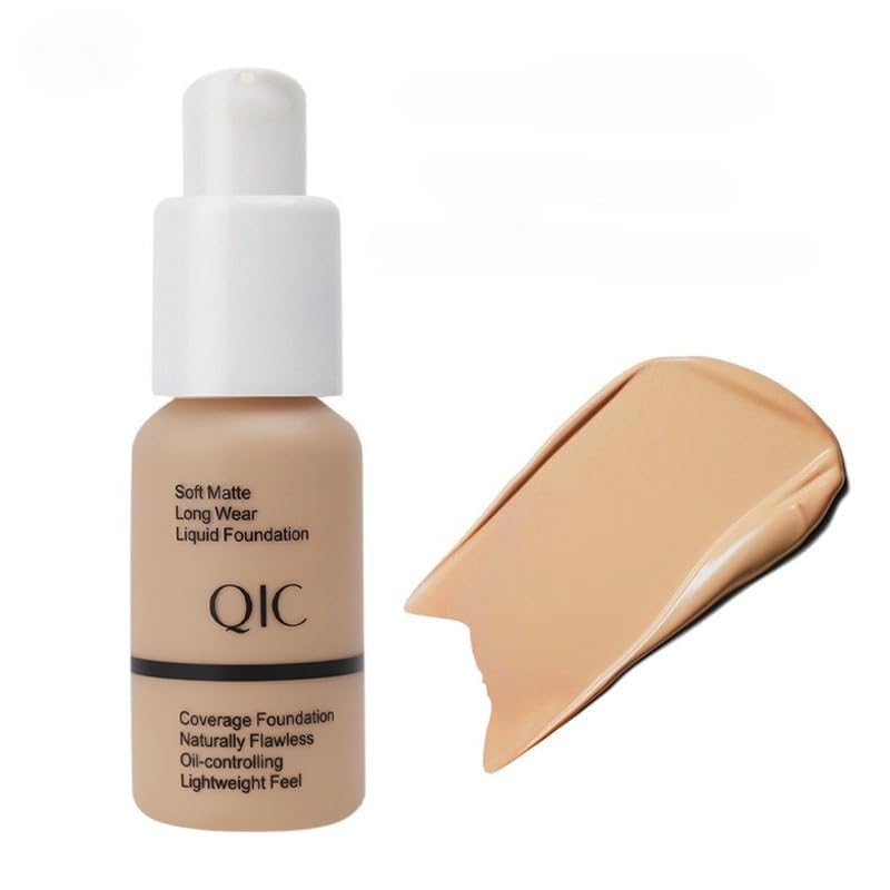 QIC Waterproof Matte Concealer BB Liquid Foundation Cream - Oil Control Hydrating Foundation（ Buff#104） Buff#104 1 Fl Oz (Pack of 1)