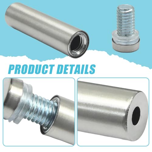 Zreneyfex 1/2 x 2 Inch Standoff Screws, Stainless Steel 45mm Extra Long Mounting Glass Hardware Advertising Wall Standoff Sign Holders Screws for Hanging Acrylic Picture Frame (120 Pack) by Zreneyfex - Used condition - Image 3