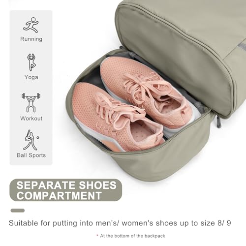 coofay Gym Backpack For Women Waterproof Backpack With Shoe Compartment Lightweight Travel Backpack Sports Backpacks Small Gym Bag