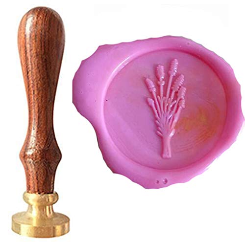 MNYR Lavender Ginkgo Leaf Botanical Twig Green Plants Nature Wax Seal Sealing Stamp Kit Rosewood Handle - Ideal for Gift Packing, Envelopes, Parcels, Cards, Letetrs, Wedding Invitations Seal Stamp
