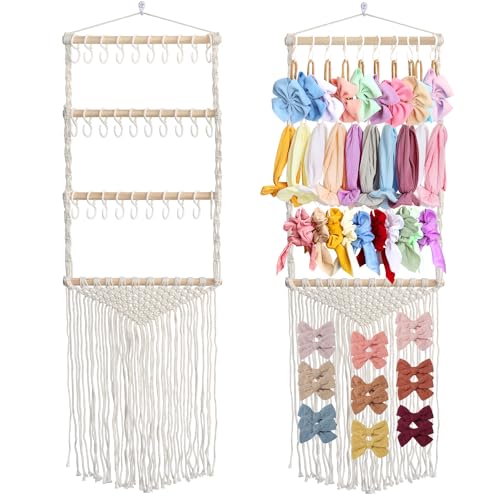 Headband Holder Hair Bows Organizer for Girls, Baby Headbands Hair Accessories Organizer Storage Wall Hanging Decor for Toddler Girls Room