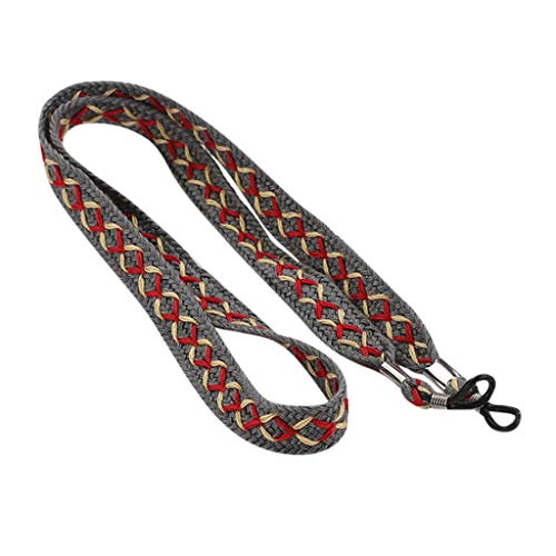 Iusun Eyeglass Chains Adjustable Retainer Universal Non-Slip Eyewear Sports Sunglass Neck Straps Holder Necklace Cords Reading Glasses Eyeglasses Decoration (Gray)