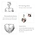GNOCE Personalized Photo Engravable Name Heart Pendant Dangle Charm, S925 Sterling Silver Dangle Charm Fit Bracelet/Necklace for Women Wife/Jewelry Gift