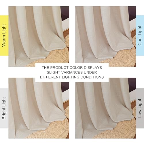 Draperies Voile en Lin Beige Chic avec Oeillets PONY DANCE - 6