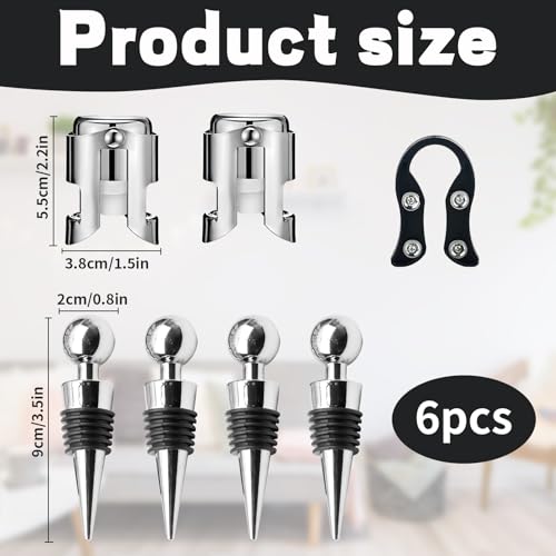 Shop Wine Bottle Stoppers Set of 7 with Foil Cutter, Stainless Steel Wine and Champagne Preservation Stoppers Shop Wine Bottle Stoppers Set of 7 with Foil Cutter, Stainless Steel Wine and Champagne Preservation Stoppers – BeoTnp