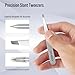 DUROX Precision Tweezers for Eyebrows – Slant Eyebrow Tweezers for Women and Men, Made of Stainless Steel with Fine Slant Tips for Eyebrow and Hair Removal
