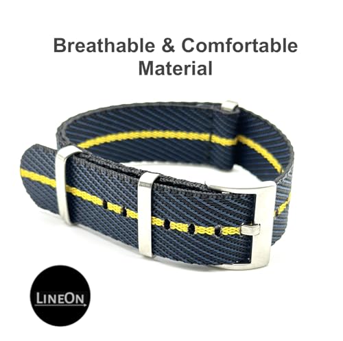 Image of Lineon 20mm & 22mm Stainless Steel 304 Buckle & loop Nylon Vintage Style NATO Watch Strap ONE WAY NATO Nylon STRAP Imported Quality With Pins and Pin Remover Tool (Include)