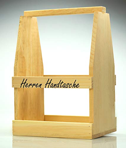 ZIA Collection Bierträger mit Aufschrift Herren Handtasche, Bierträger aus Holz für 6 Flaschen, lustige Geschenkidee für Männer Cover