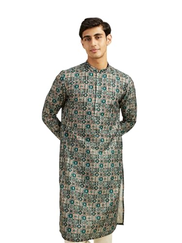 Image of DIWAS BY MANYAVAR Men's Art Silk Printed Kurta (1pc)