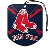 FANMATS 61543 MLB Boston Red Sox Hanging Car Air Freshener, 2 Pack, Black Ice Scent, Odor Eliminator, Shield Design with Team Logo