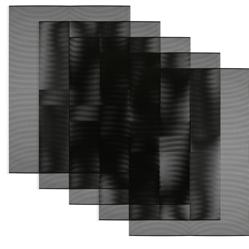 Eye Mesh 0.5mm Fursuit Black Buckram Mesh 11.8in x 7.87in Waterproof Printable PVC Eye Meshes Sheet for Mask Cosplay Props Fursuits Handicrafts Making 5 Sheets