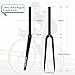 DHNCBGFZ 700C Carbon Fiber Bike Rigid Forks Rim Brake Front Fork 1-1/8'' Straight Tube 9 * 100mm Quick Release Hard Fork