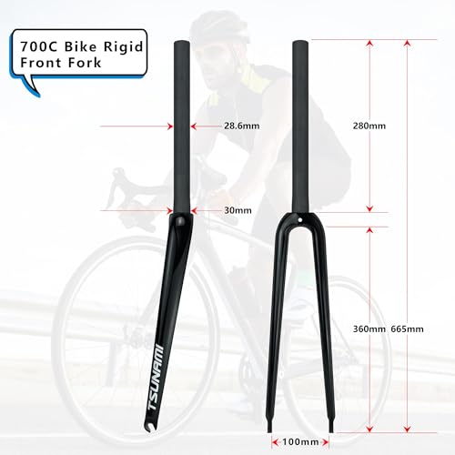 Fourche carbone 700C haut de gamme à pivot droit et blocage rapide 9mm - 4