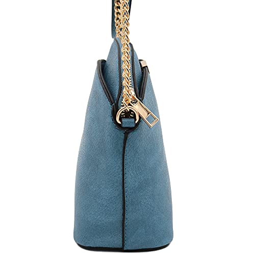 Image of FashionPuzzle Faux Leather Small Dome Crossbody Bag with Chain Strap