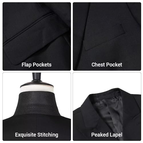 Men Suit 2 Piece Slim Fit Business Wedding Prom Tuxedo Suits for Men Solid Color Blazer Pants Set2