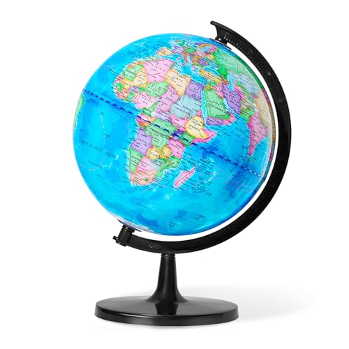 GOCHANGE 10in Kids Globe, Educational Geography Tools with Stable Thickened Base, 360° Rotating Globe for Learning, Classroom & Home School Supplies & Gifts