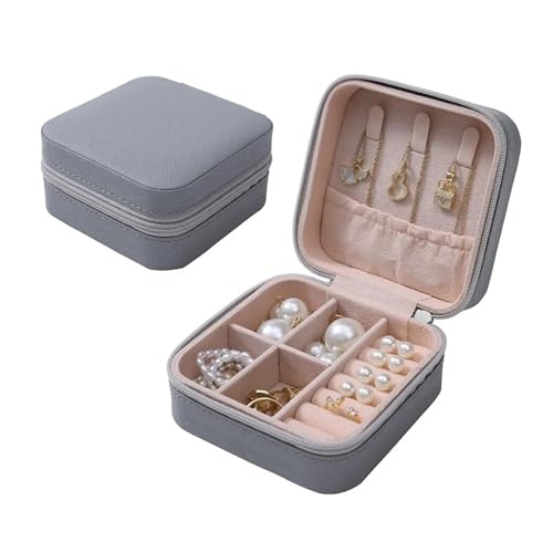 KWMAEEUID Caja organizadora de Joyas portátil, Caja de Viaje para Guardar Joyas, de Cuero, con Cremallera, Original
