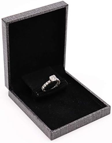 Gems on Display Grey Slim Jewelry Engagement Proposal Wedding Ring Box