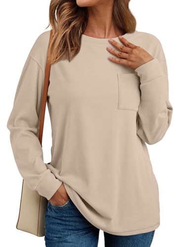 AUTOMET Womens Long Sleeve T Shirts Fall Tops Crewneck Oversized