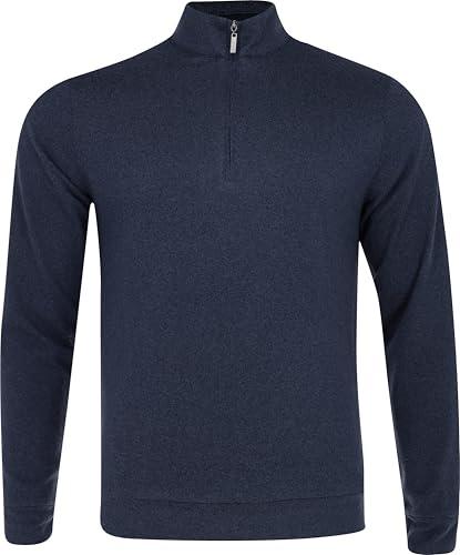 Greg Norman Weatherknit Lined 1/4 Zip Windsweater Navy Heather Outerwear Men M