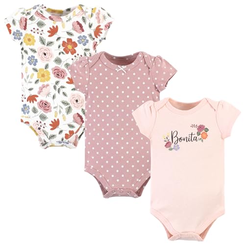 Image of Hudson Baby Cotton Short Sleeve Bodysuits, 3 Pack Shirt